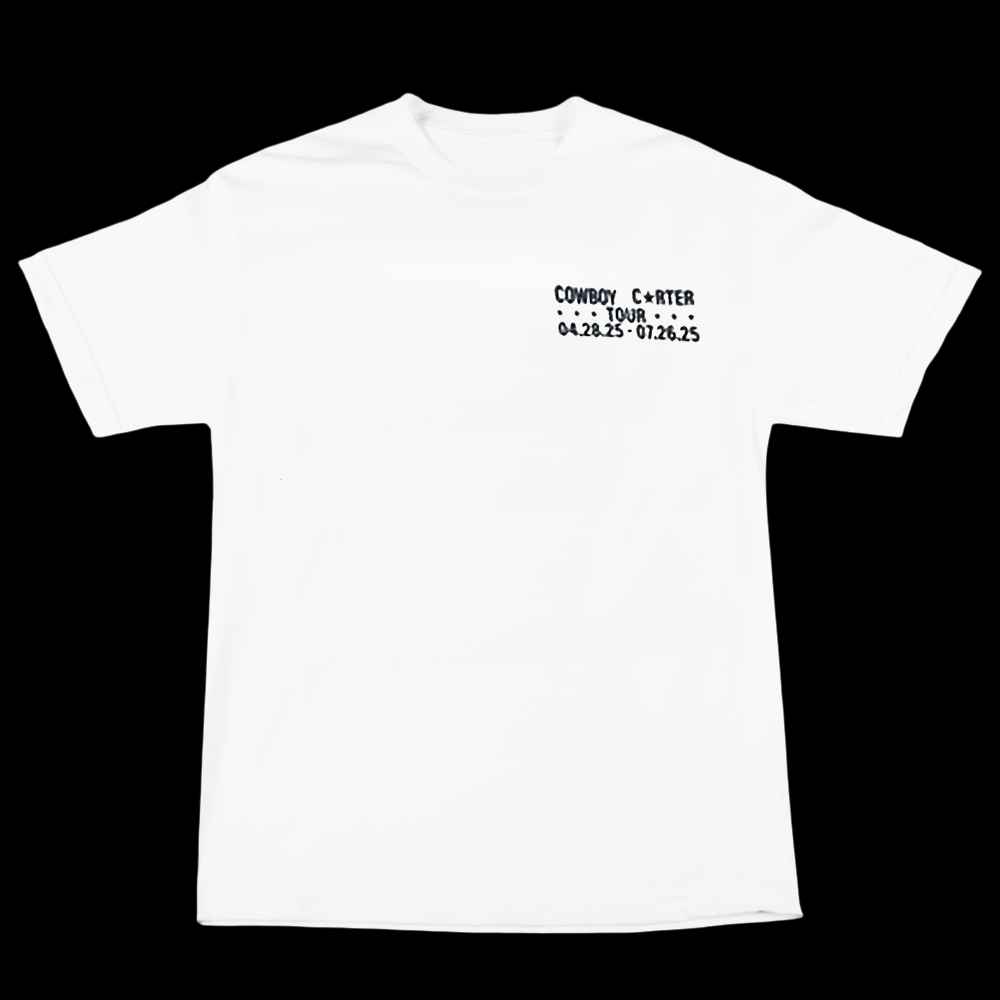 Beyonce Cowboy Carter Merch - Global Tour Dates White Tee