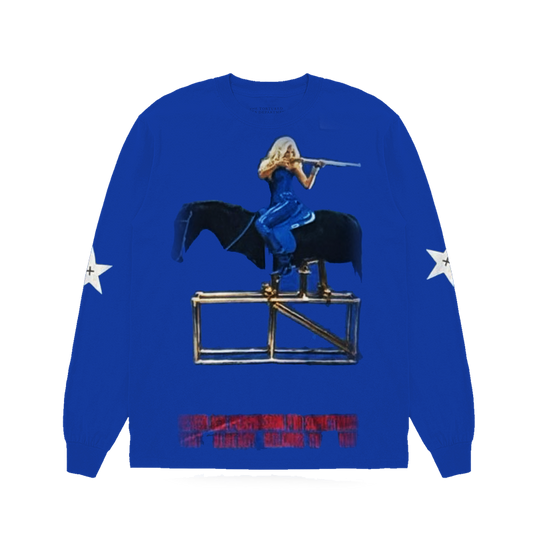 Beyonce Cowboy Carter Merch - Blue Rodeo Signature Longsleeve