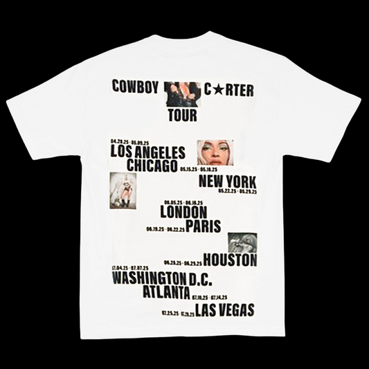 Beyonce Cowboy Carter Merch - Global Tour Dates White Tee