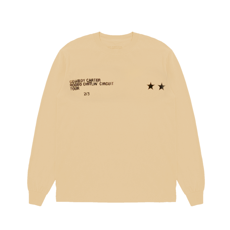 Beyonce Merch - Cowboy Carter Signature Beige Tour Longsleeve