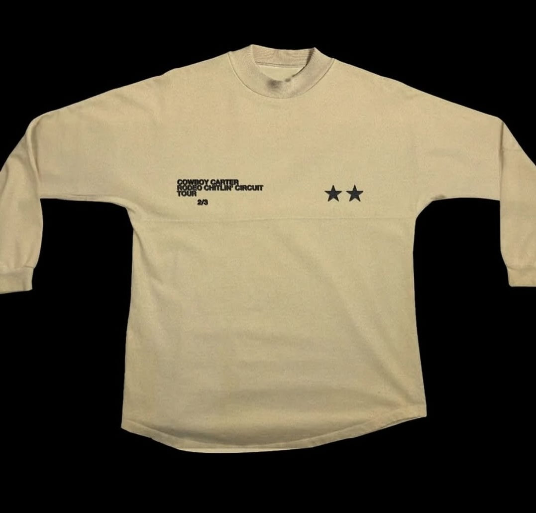 Beyonce Merch - Cowboy Carter Signature Beige Tour Longsleeve